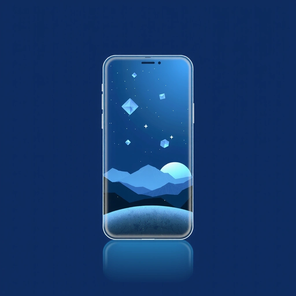 Geometric cosmic elements in mobile interface design